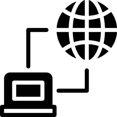 Bağlantı ağı düz vektör simgesi