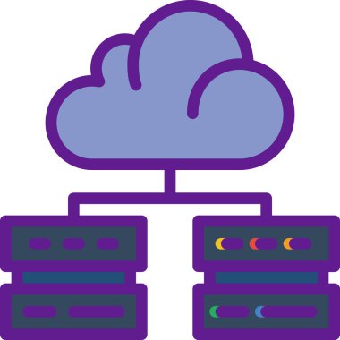 Bulut ağının basit vektör simgesi tasarımı