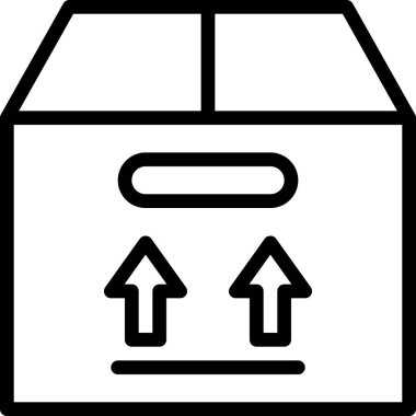 Beyaz arkaplan üzerindeki kutu simgesinin vektör illüstrasyonu