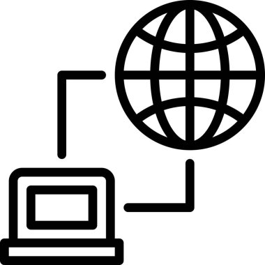 Bağlantı ağı düz vektör simgesi