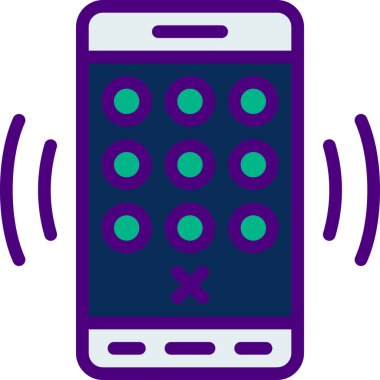 cep telefonu vektör simgesi. iki renkli düz sembol, pembe ve mavi renkler, yuvarlak açılar, beyaz