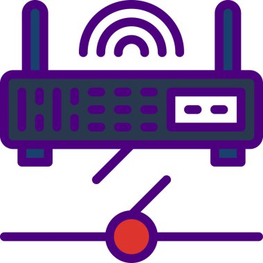 Bağlantı ağı düz vektör simgesi