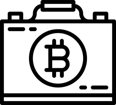 Şifreleme ve vektör illüstrasyonunun bitcoin sembolü