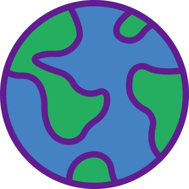 Globe web simgesi, basit vektör illüstrasyonu