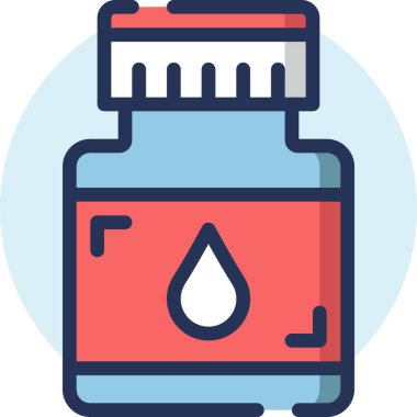 Beyaz arkaplanda mürekkep çizgisi vektör simgesi