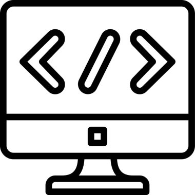 Kodlama vektör illüstrasyonu, web simgesi