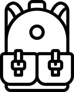 Okul Sırt Çantası simgesinin vektör çizimi 