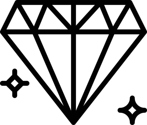 Diamant Eenvoudige Vector Pictogram — Stockvector