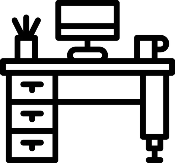Íróasztal Koncepció Ikon Vektor Illusztráció Háttér — Stock Vector