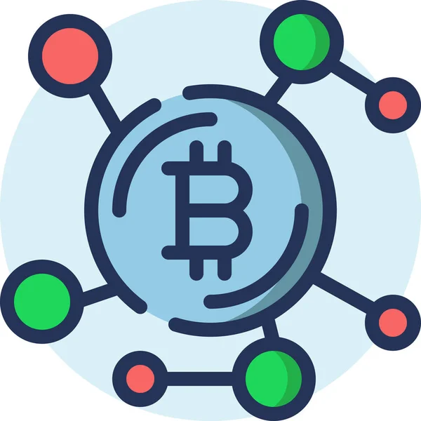 Illustration Von Bitcoin Und Währungszeichen — Stockvektor