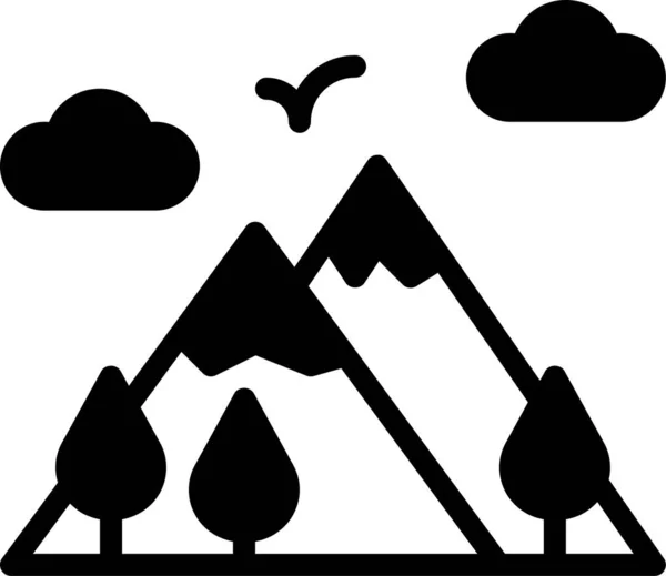 Icône Montagne Illustration Vectorielle — Image vectorielle