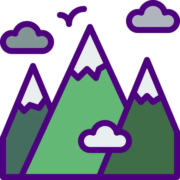 Icono Montaña Ilustración Vectorial — Vector de stock