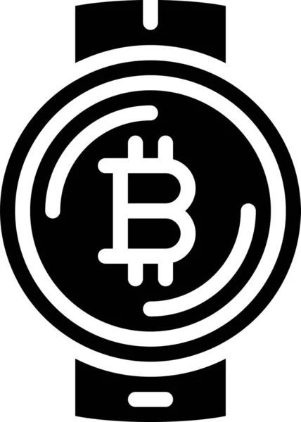 Bitcoin Símbolo Criptomoneda Vector Ilustración — Vector de stock