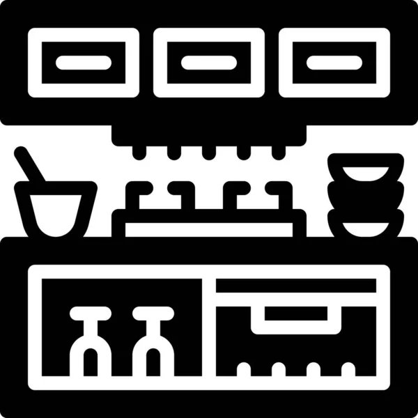 Keuken Concept Vector Illustratie Achtergrond — Stockvector