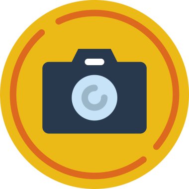 Beyaz arkaplanda izole edilmiş bir kameranın vektör çizimi