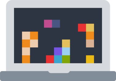 Mobil Oyun ve teknoloji çizgisi vektör simgeleri