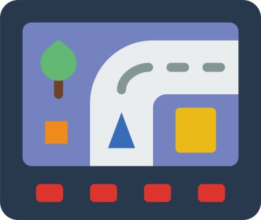 Seo ve mobil aygıtın seyrüsefer vektörü düz simgesi