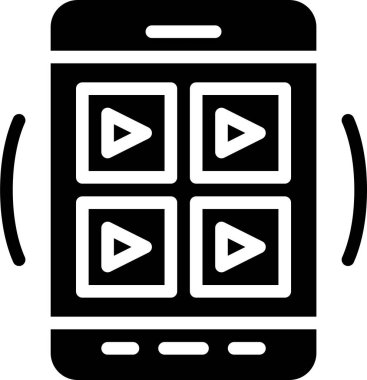 Video Izgara web çizgisi vektör simgesi.