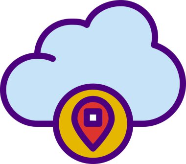 Bulut ağının basit vektör simgesi tasarımı