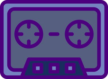 Beyaz arkaplanda bir kasetin karikatür çizimi