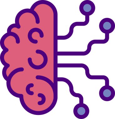 Yapay Zeka simgesi, vektör illüstrasyonu