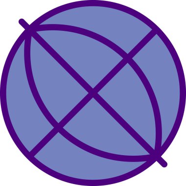 Globe web simgesi, basit vektör illüstrasyonu