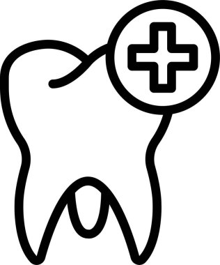 Beyaz arkaplanda diş bakımı ve diş ikonu