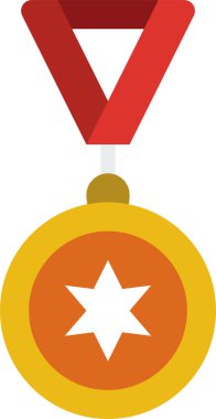 Madalya web simgesi, düz vektör illüstrasyonu