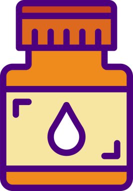 Beyaz arkaplanda mürekkep çizgisi vektör simgesi