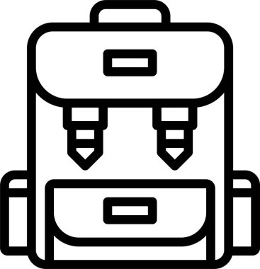 Okul Sırt Çantası simgesinin vektör çizimi 