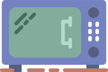 Beyaz arkaplanda mikrodalga vektör çizimi