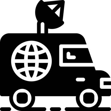 seyahat van düz vektör simgesi, vektör illüstrasyonu