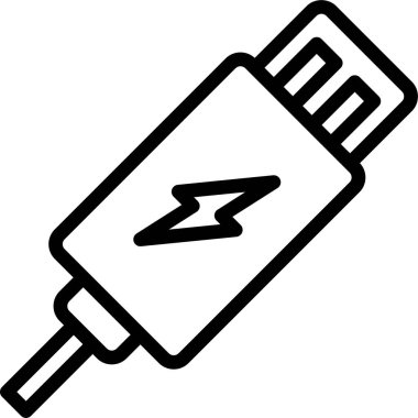 elektrik dolgusu düz vektör simgesi 