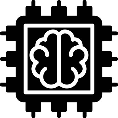 Sinirsel Motor simgesi, beyin düz vektör çizimi