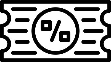 Kupon, alışveriş ve ödeme çizgisi vektör simgesi.