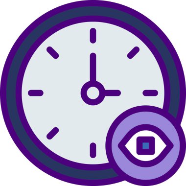 Saat, basit vektör simgesi tasarımı, zaman kavramı