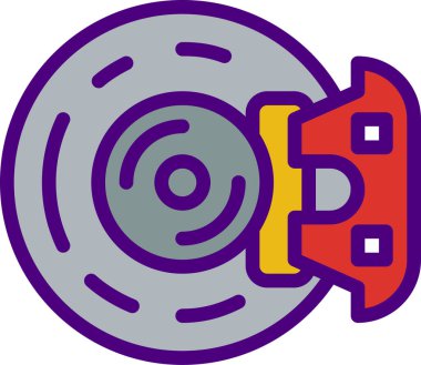 Fren Diski vektör simgesi beyaz arkaplanda izole edildi