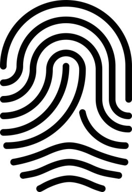 Parmak izi simgesi, basit vektör illüstrasyonu 