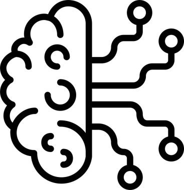 Yapay Zeka simgesi, vektör illüstrasyonu