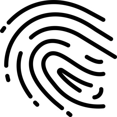 Parmak izi simgesi, basit vektör illüstrasyonu 