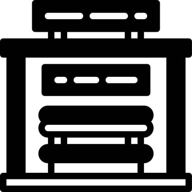 Beyaz arkaplan üzerindeki Bus simgesi vektör illüstrasyonu