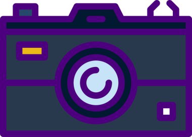 Beyaz arkaplanda izole edilmiş bir kameranın vektör çizimi