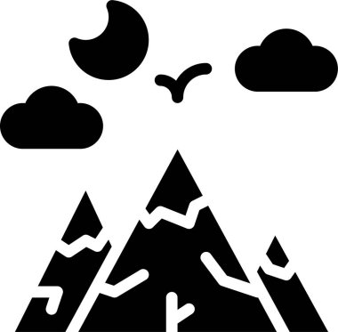 dağ simgesi, vektör illüstrasyonu