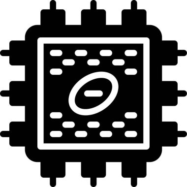 İşlemci web simgesi basit illüstrasyon