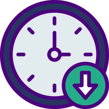 Saat, basit vektör simgesi tasarımı, zaman kavramı