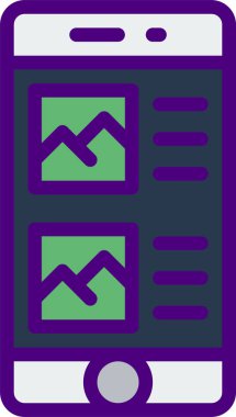 beyaz arkaplanda mobil uygulama vektör çizimi 