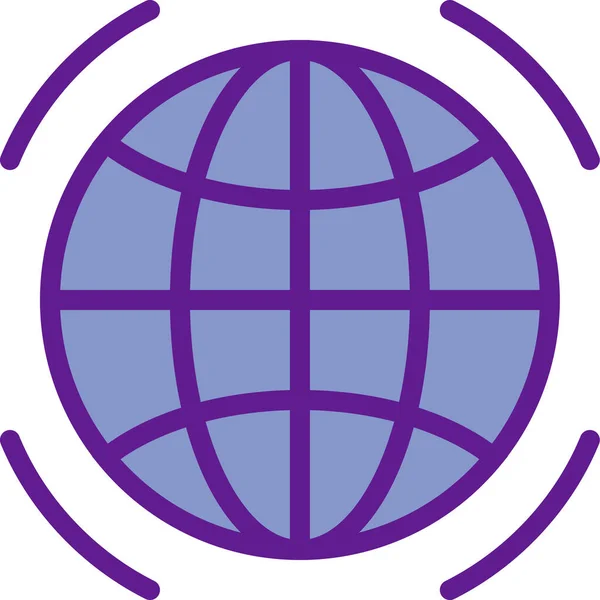 Ikona Globusu Růžovém Pozadí Vektor — Stockový vektor