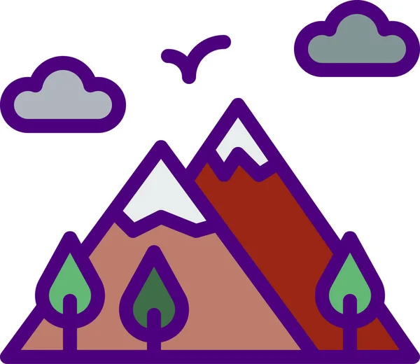 Icono Montaña Ilustración Vectorial — Vector de stock