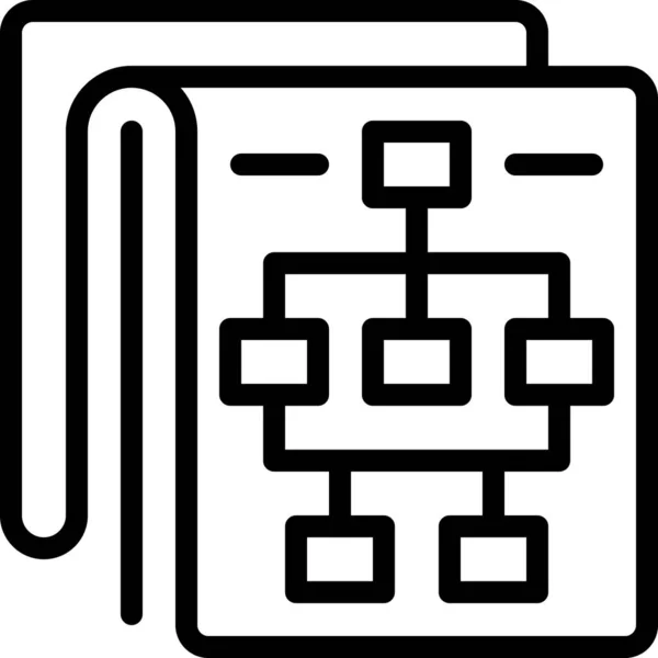 Icona Vettoriale Linea Diagramma Sfondo Bianco — Vettoriale Stock