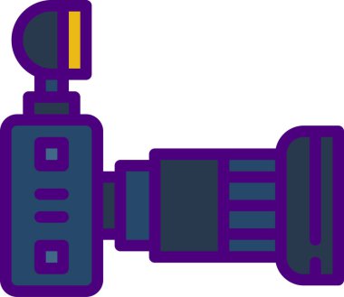 Beyaz arkaplanda izole edilmiş bir kameranın vektör çizimi